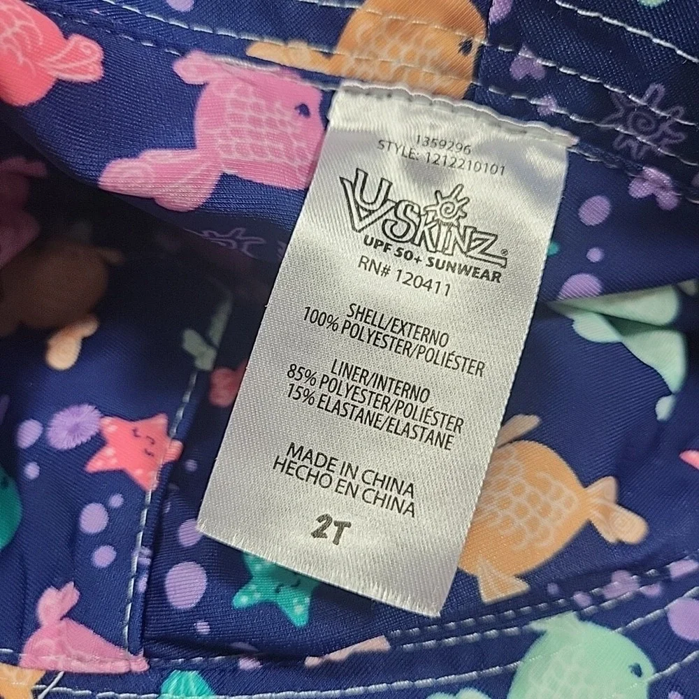 UV Skinz Bucket Hat Girls Purple Teal Sz 2T